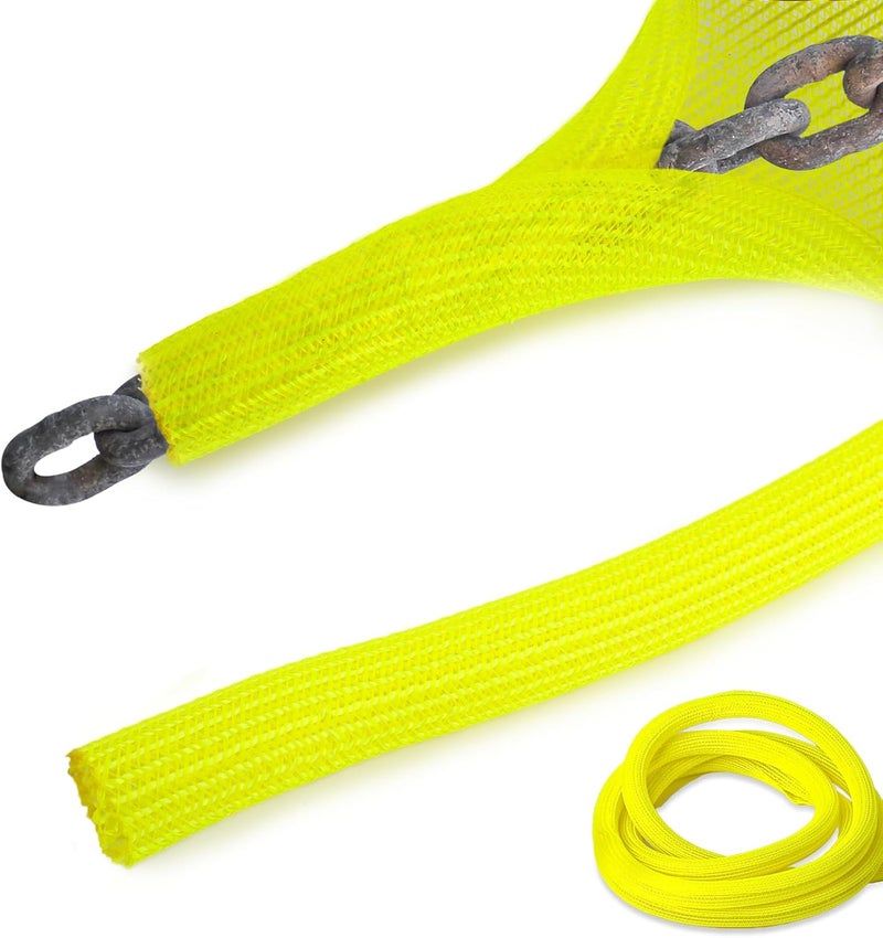 WANGDEFA 10 Ft High Visibility Chain Cover Kit High Visibility Yellow Cover Safety Barrier Cover for Both Indoor and Outdoor Environment (Yellow) - Image 1